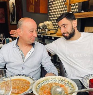 Bruno Fernandes with his idol, his father, Jose Fernandes